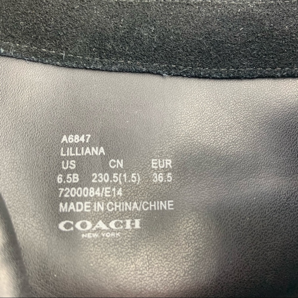 COACH Lilliana Black Leather Ankle Boots Size 6.5B - Picture 7 of 9